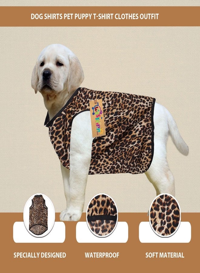 ويستيرن إرا تيشيرت قطني ناعم للكلاب بتصميم مستوحى من العصر الغربي | ملابس مريحة وجيدة التهوية للكلاب | طقم أنيق بدون أكمام للحيوانات الأليفة (بنقشة جلد النمر) (صغير) (14 بوصة) - Image 4